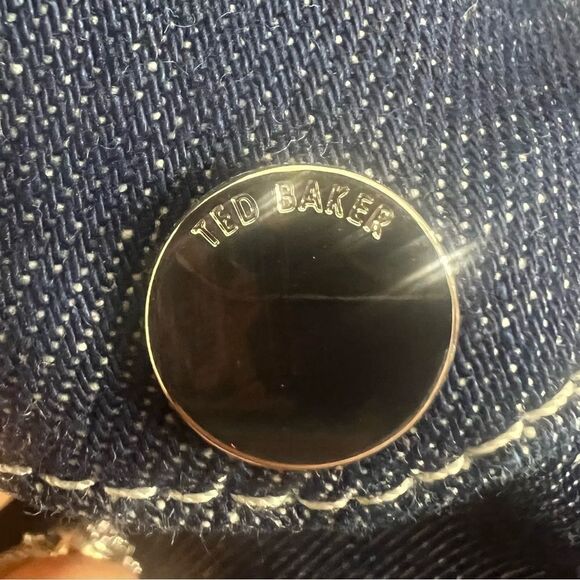 Ted Baker London Shortan Jean Shorts Ring Patch Pocket Denim Dark Wash Size 26 - Picture 7 of 14